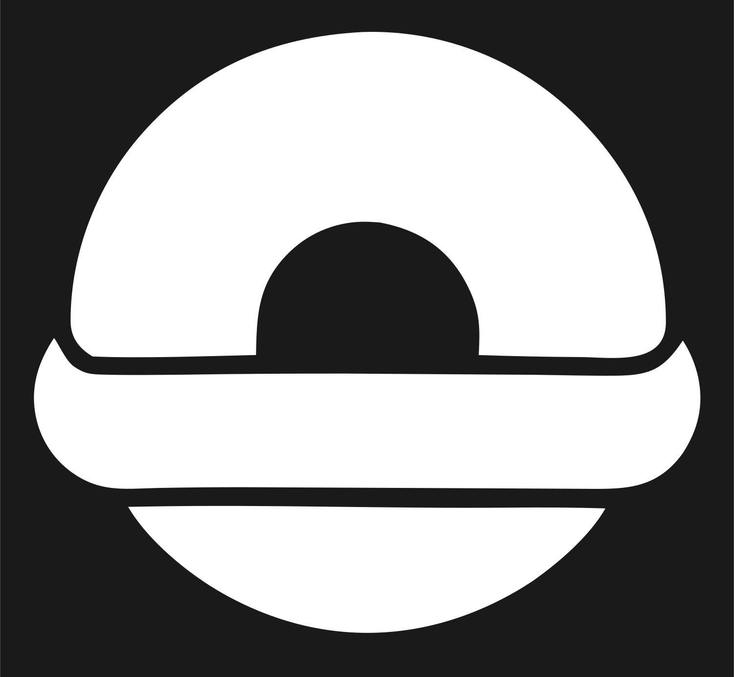 Split Circle Bagel Logo #1a1a1a/#ffffff