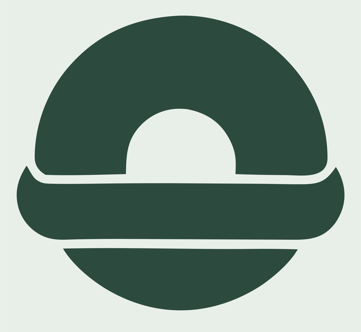 Split Circle Bagel Logo #e8efe9/#2d4a3e
