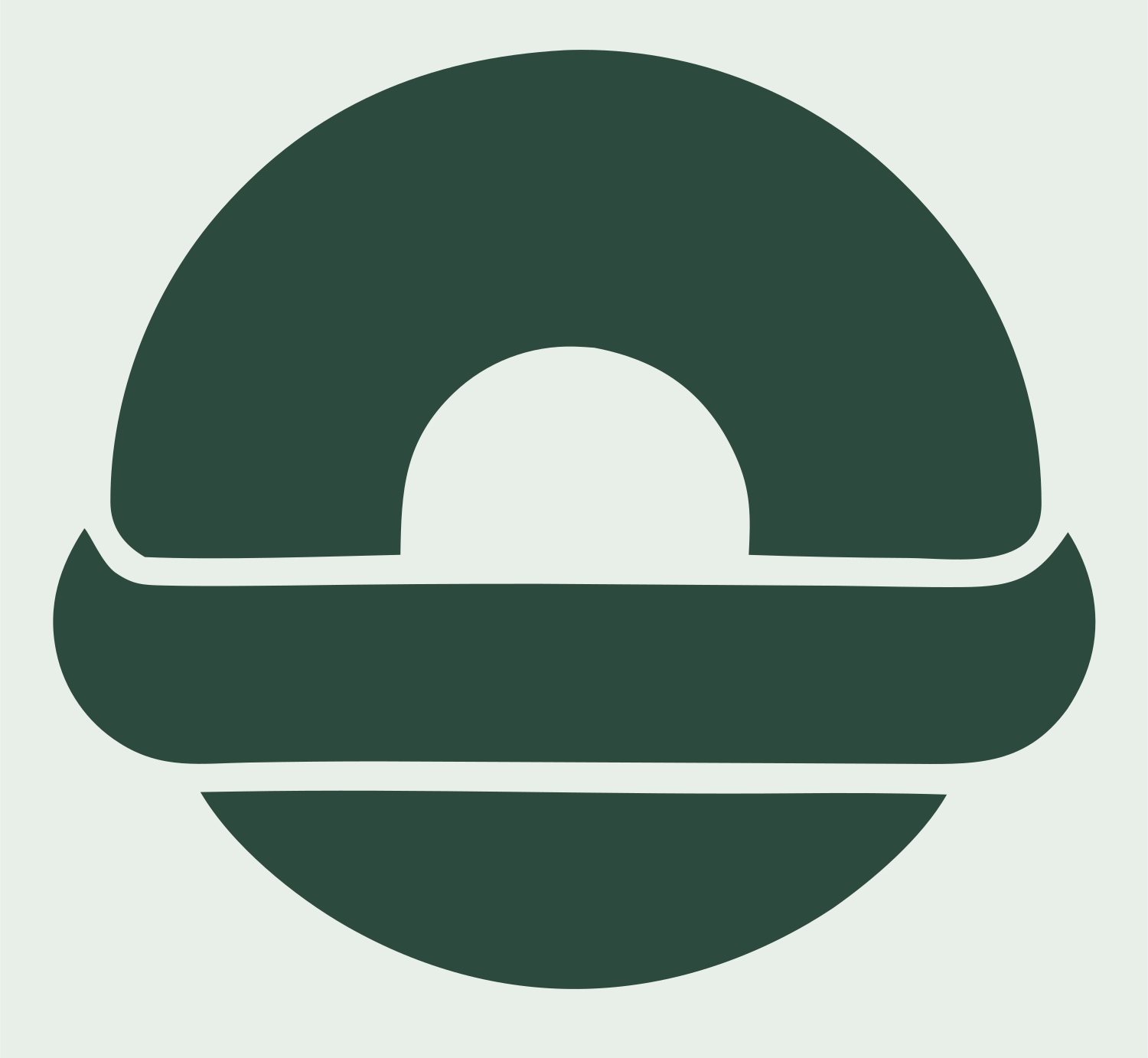 Split Circle Bagel Logo #e8efe9/#2d4a3e