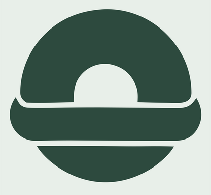 Split Circle Bagel Logo #e8efe9/#2d4a3e