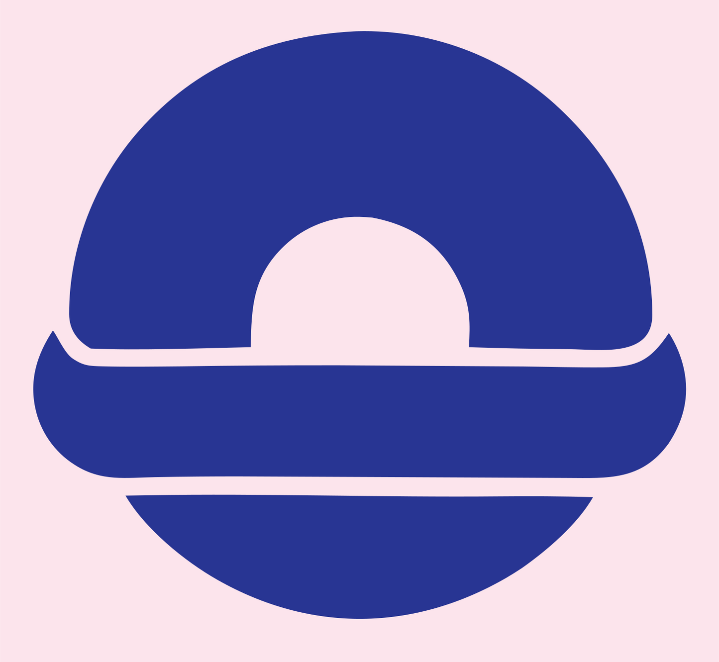 Split Circle Bagel Logo #fce4ec/#283593