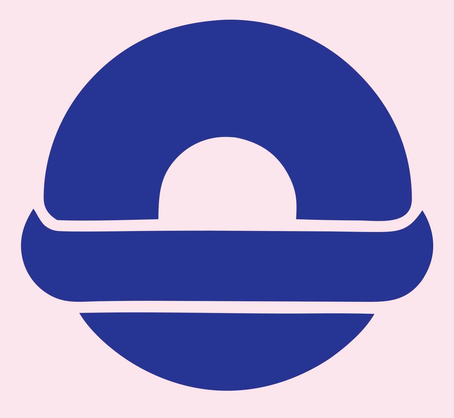 Split Circle Bagel Logo #fce4ec/#283593