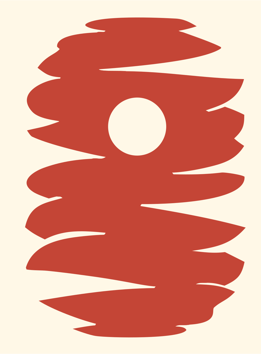 Twisted Stack Bagel Logo #fff8e7/#c44536