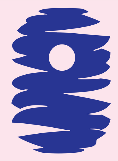 Twisted Stack Bagel Logo #fce4ec/#283593