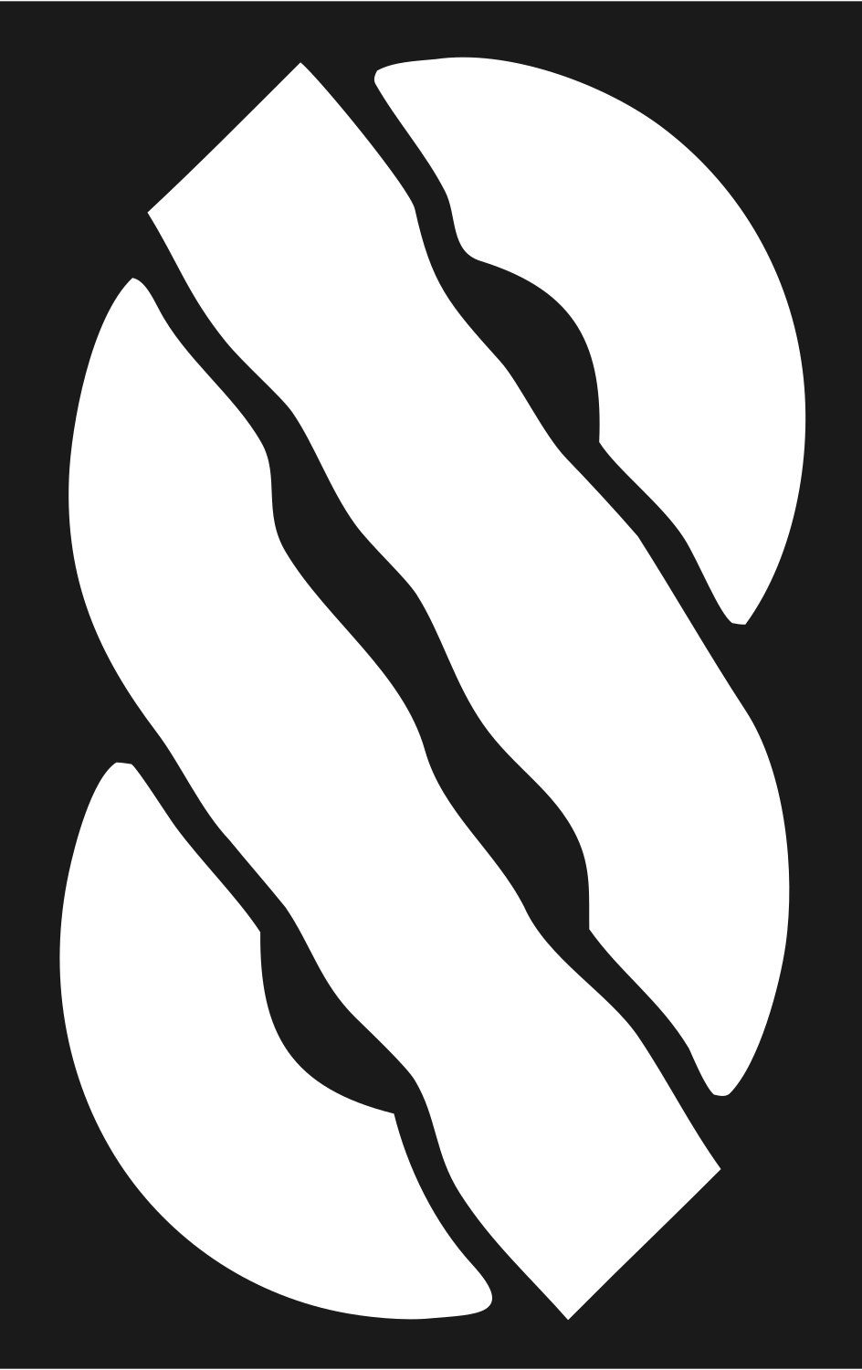 Twisted Pretzel Shape Logo #1a1a1a/#ffffff