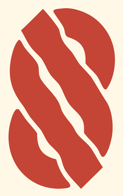 Twisted Pretzel Shape Logo #fff8e7/#c44536