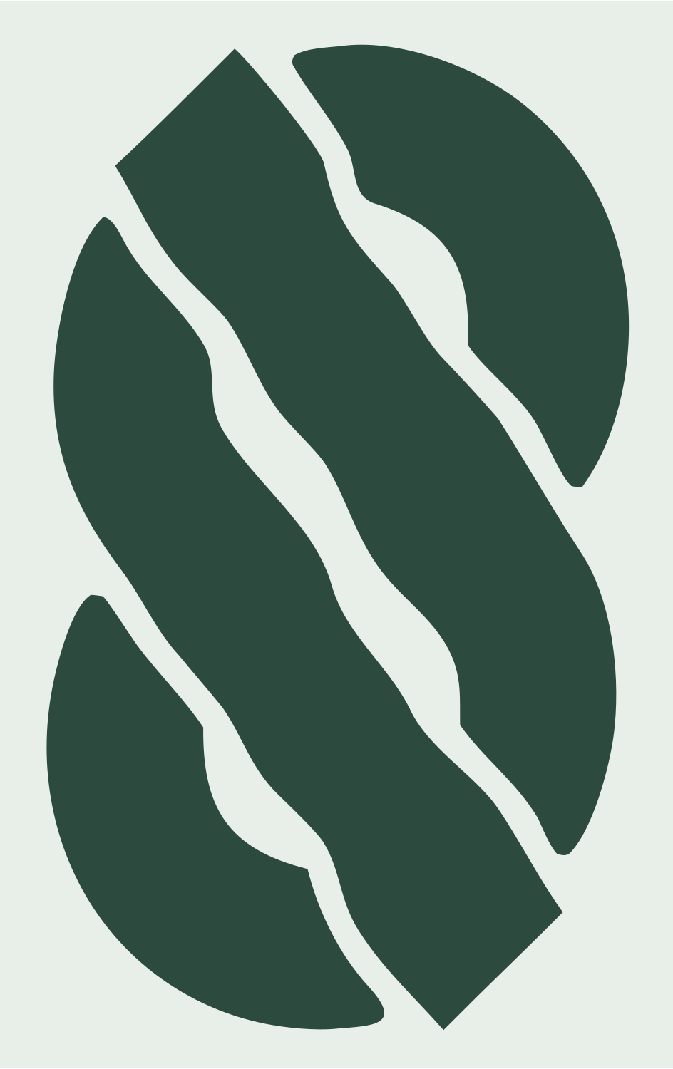 Twisted Pretzel Shape Logo #e8efe9/#2d4a3e