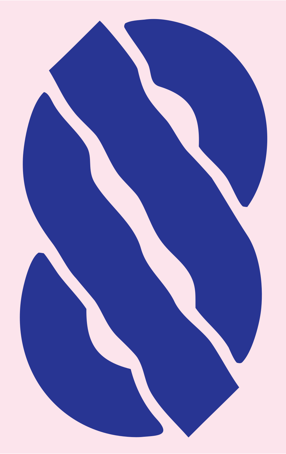 Twisted Pretzel Shape Logo #fce4ec/#283593
