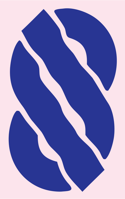 Twisted Pretzel Shape Logo #fce4ec/#283593