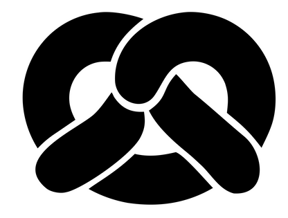 Pretzel Trio Monoline Logo #ffffff/#000000