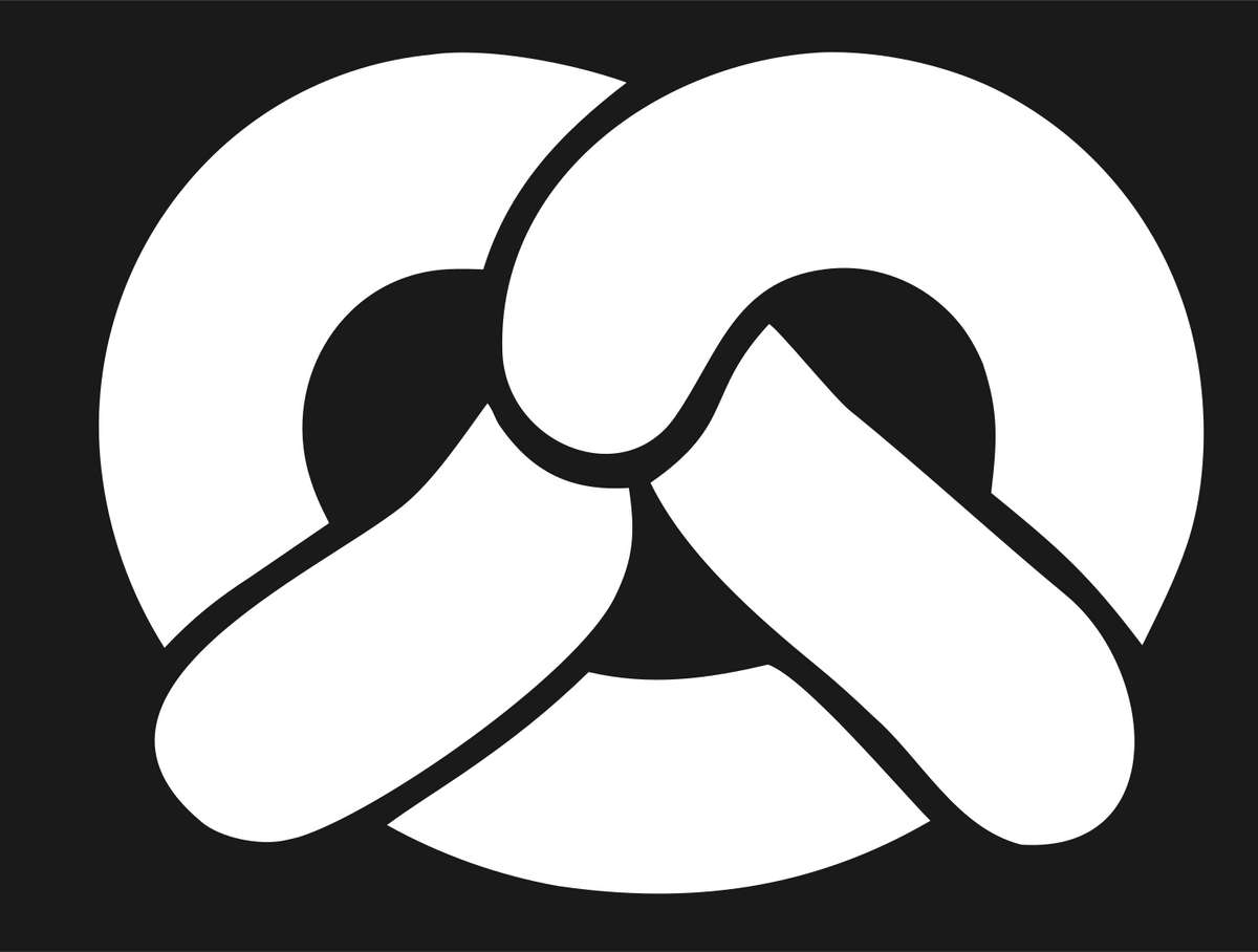 Pretzel Trio Monoline Logo #1a1a1a/#ffffff