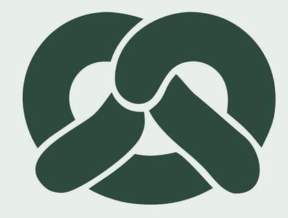 Pretzel Trio Monoline Logo #e8efe9/#2d4a3e