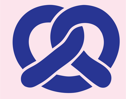 Pretzel Variants Logo Set #fce4ec/#283593