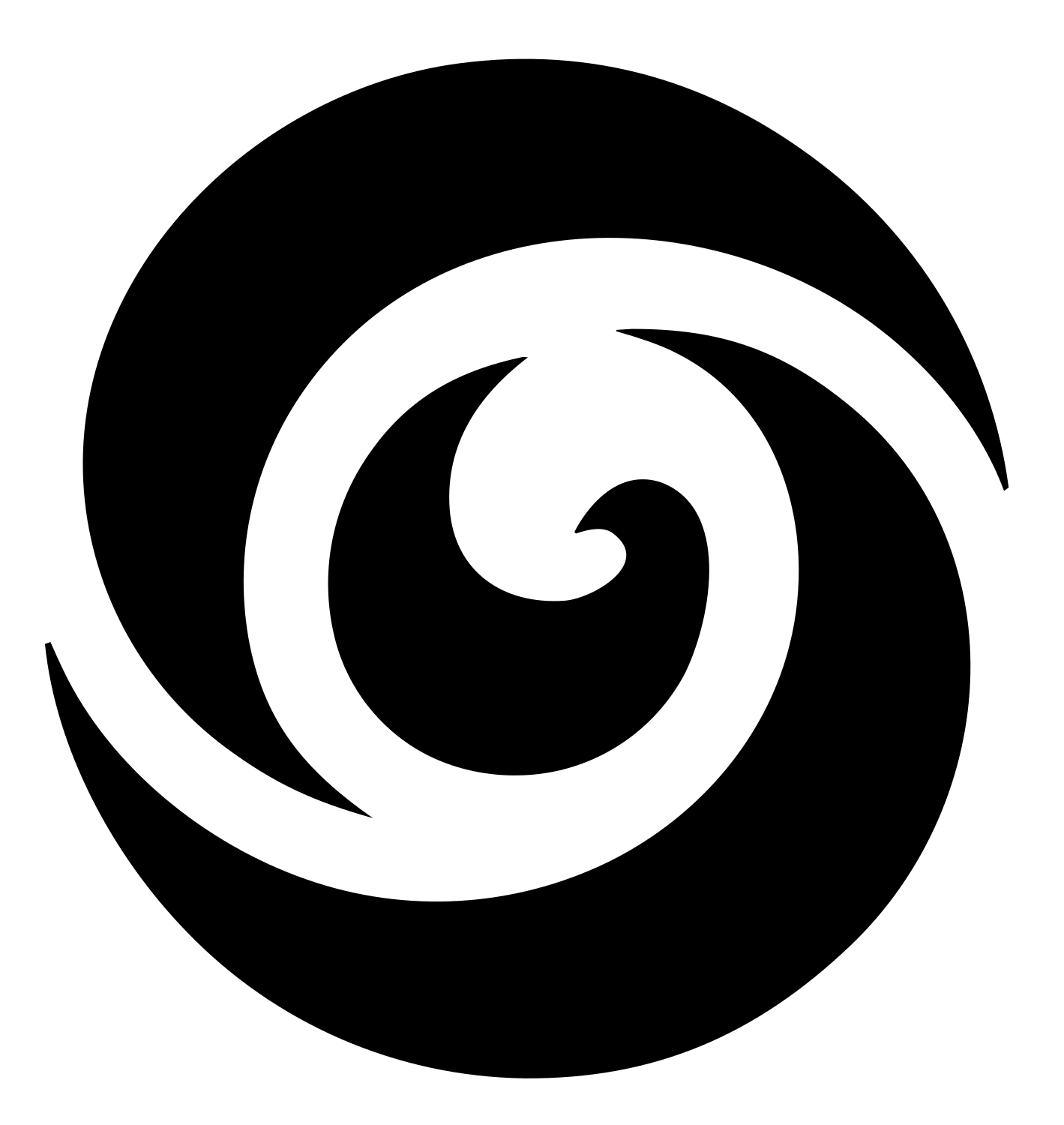 Spiral Wave Negative Space Logo #ffffff/#000000
