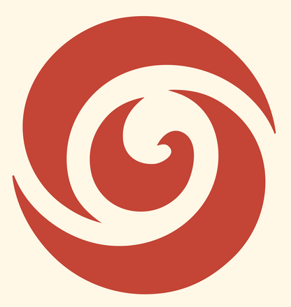 Spiral Wave Negative Space Logo #fff8e7/#c44536