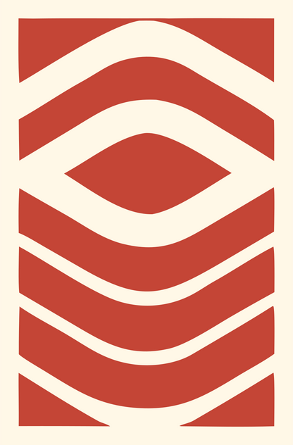 Wave Stack Sushi Roll Logo #fff8e7/#c44536