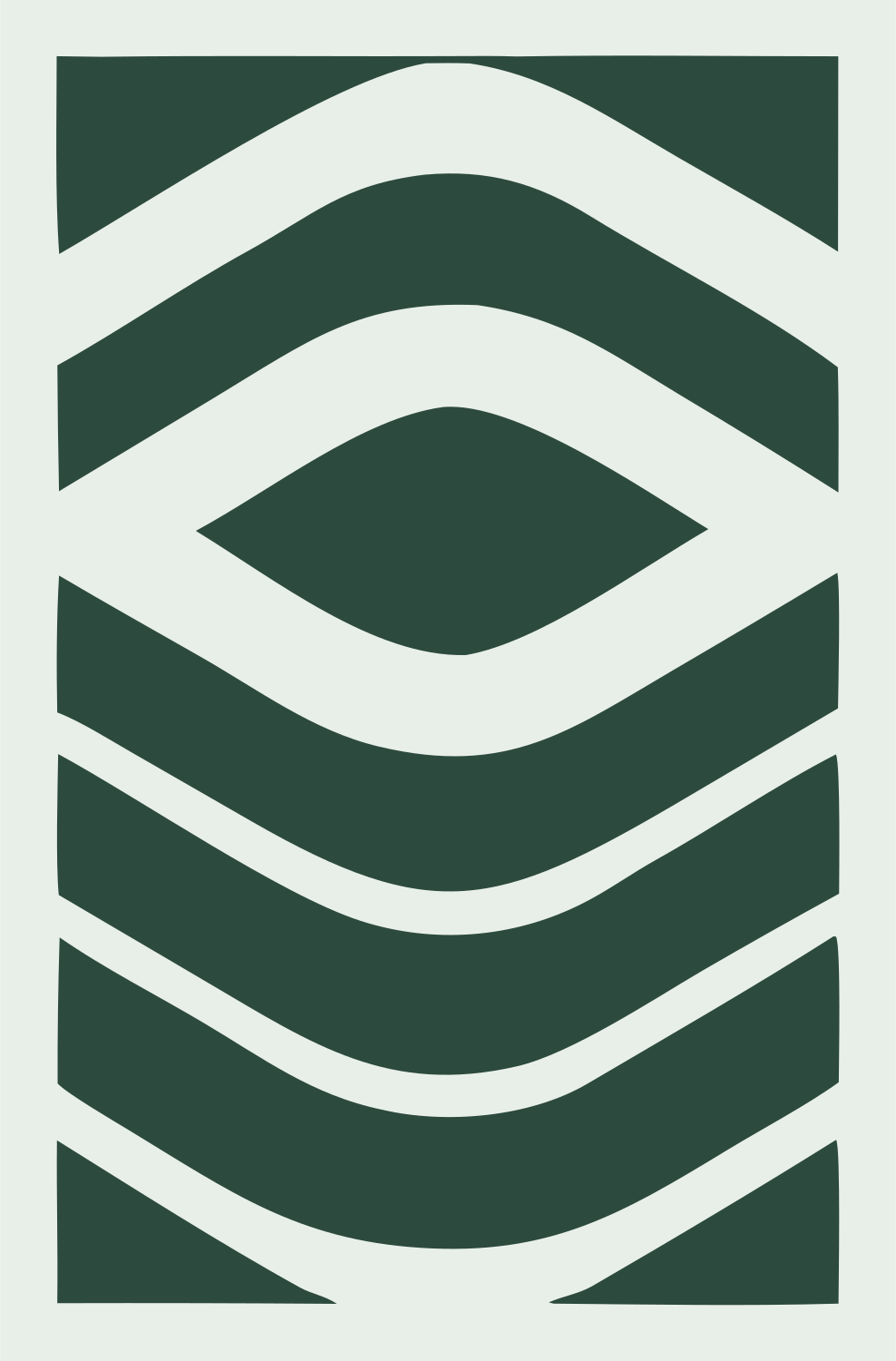 Wave Stack Sushi Roll Logo #e8efe9/#2d4a3e