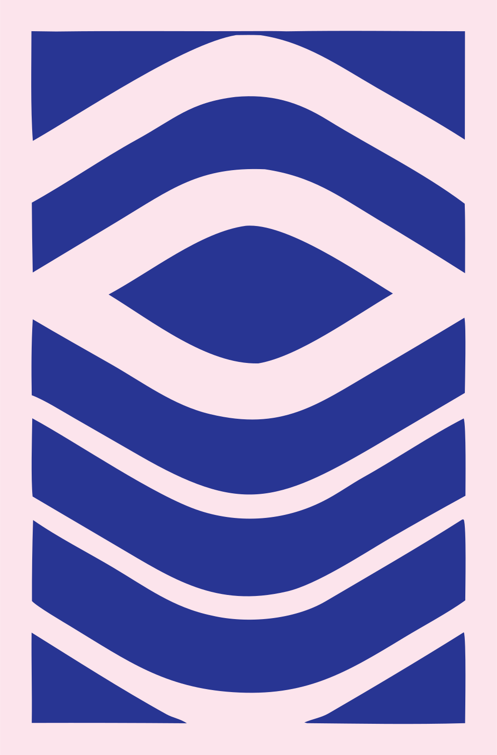Wave Stack Sushi Roll Logo #fce4ec/#283593