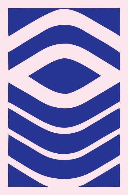 Wave Stack Sushi Roll Logo #fce4ec/#283593