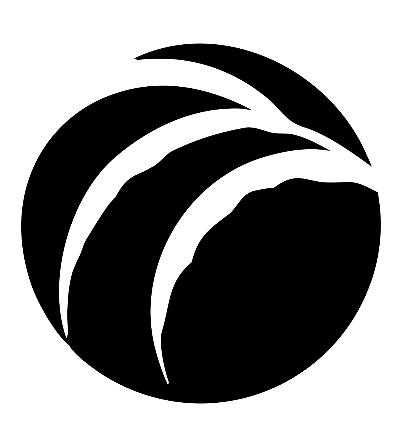 Claw Slash Circle Logo #ffffff/#000000