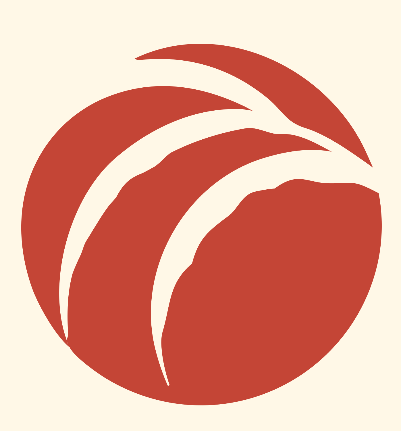 Claw Slash Circle Logo #fff8e7/#c44536