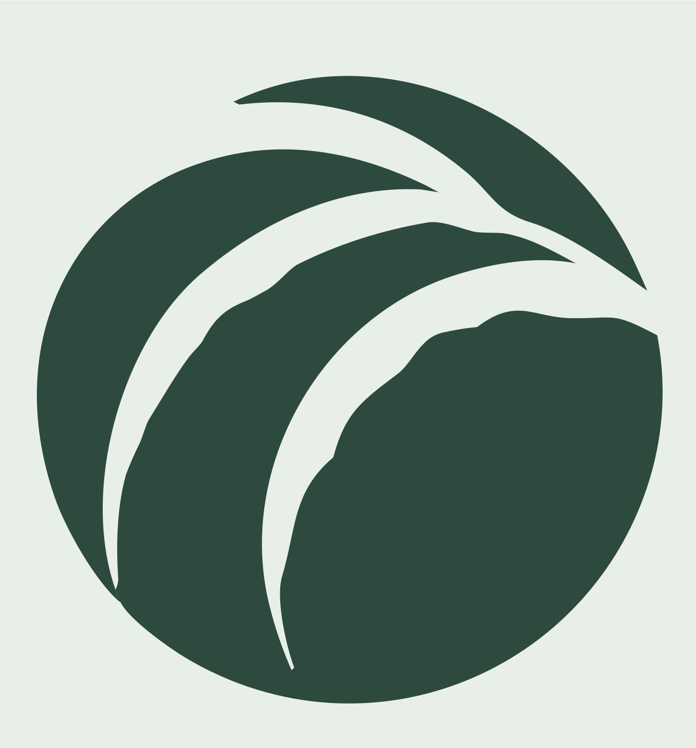 Claw Slash Circle Logo #e8efe9/#2d4a3e