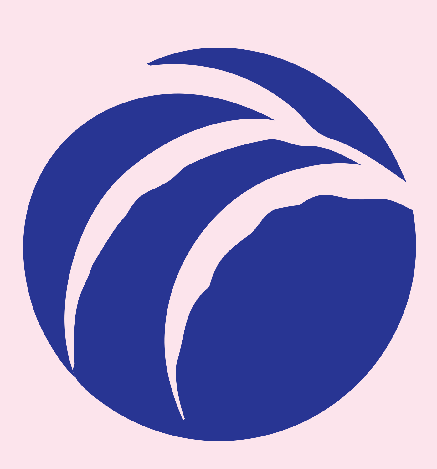 Claw Slash Circle Logo #fce4ec/#283593