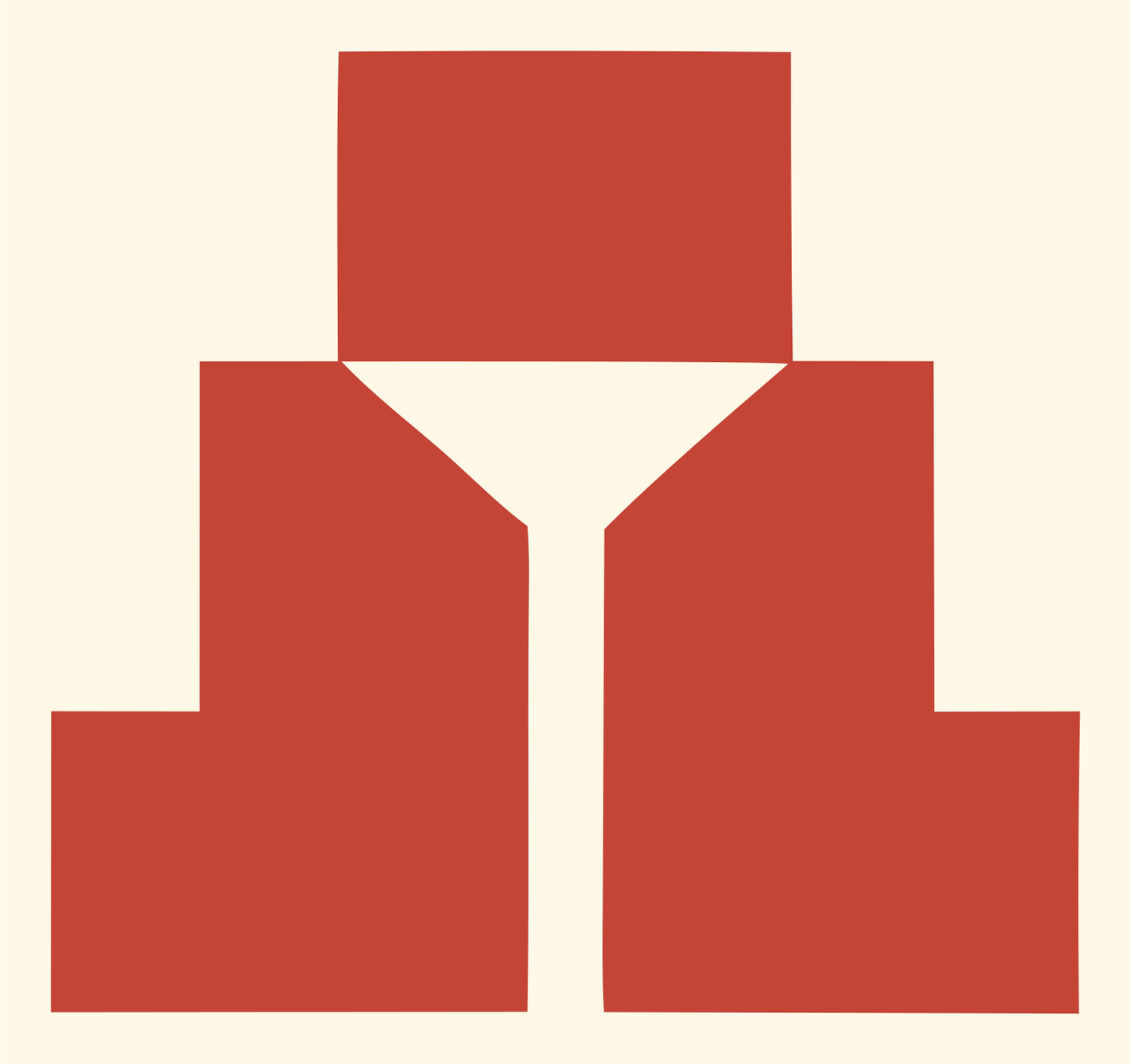 Block Pyramid Taco Logo #fff8e7/#c44536