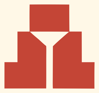 Block Pyramid Taco Logo #fff8e7/#c44536