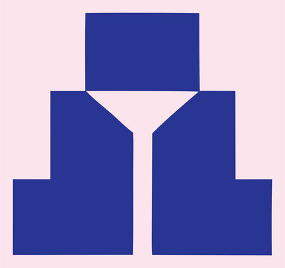 Block Pyramid Taco Logo #fce4ec/#283593