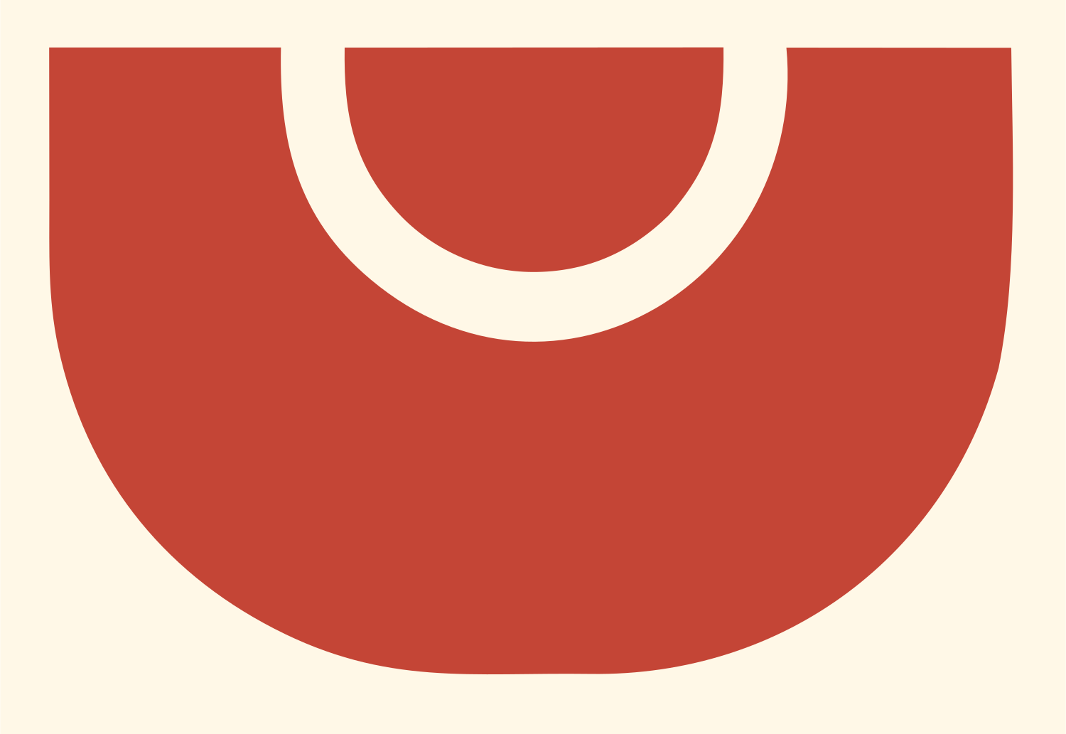 Half Circle Taco Logo #fff8e7/#c44536