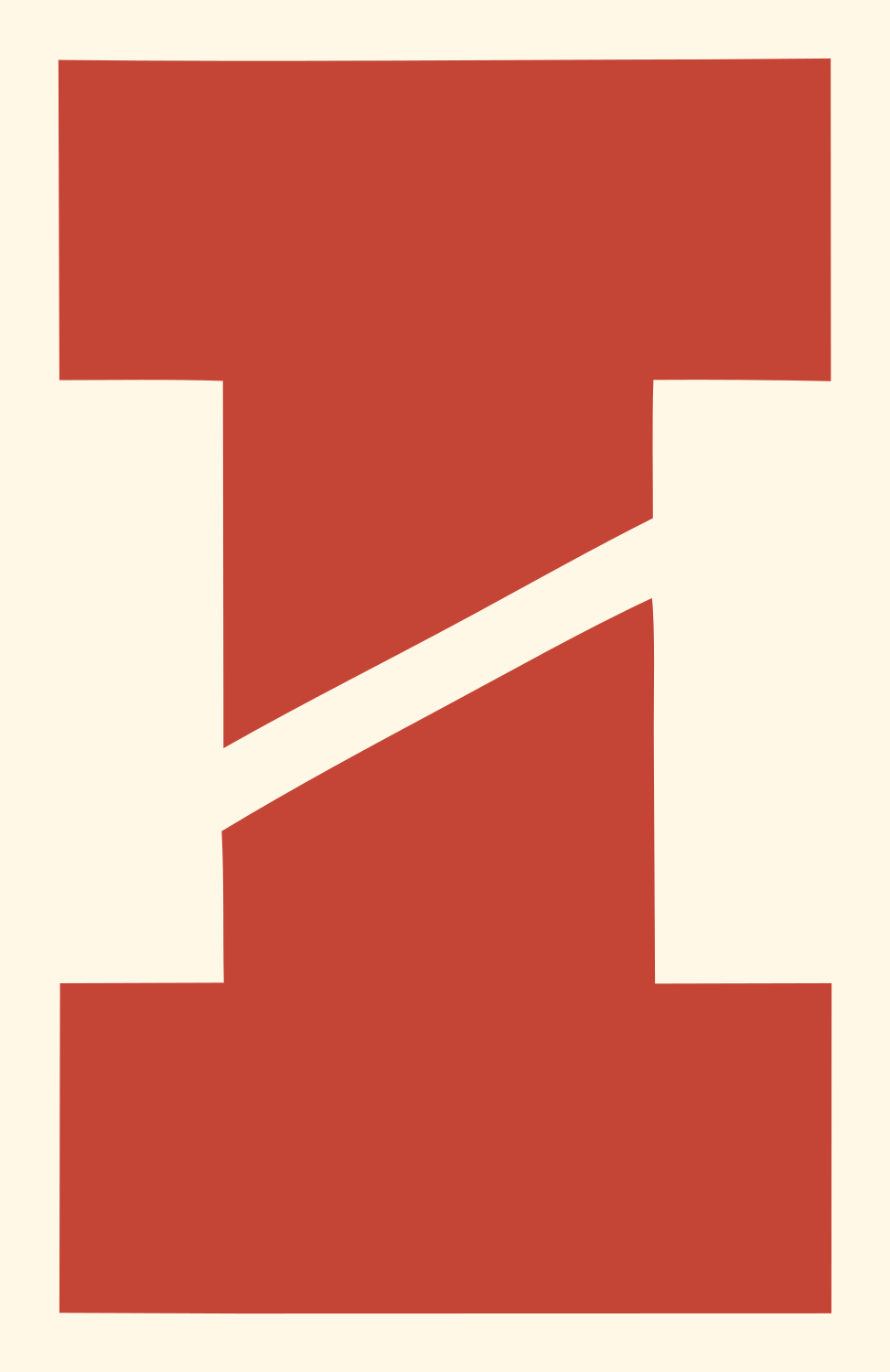 Bold I-Beam Taco Logo #fff8e7/#c44536