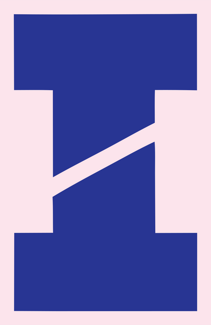 Bold I-Beam Taco Logo #fce4ec/#283593