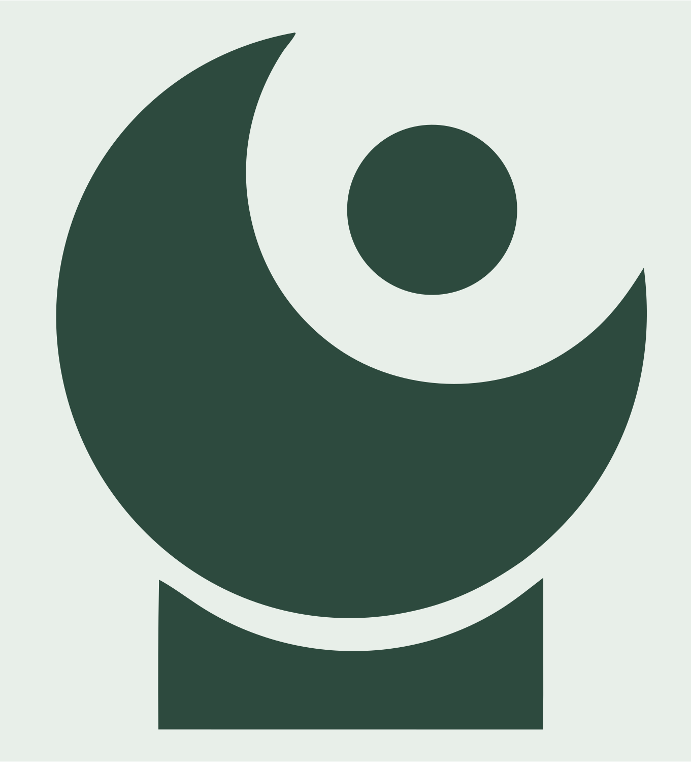 Crescent Moon Taco Logo #e8efe9/#2d4a3e