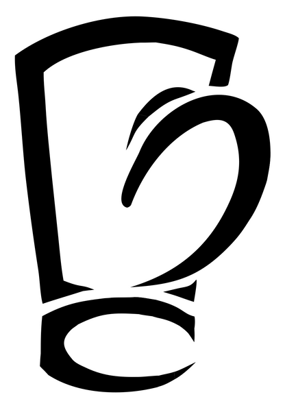 Sketched Boxing Glove Logo #ffffff/#000000