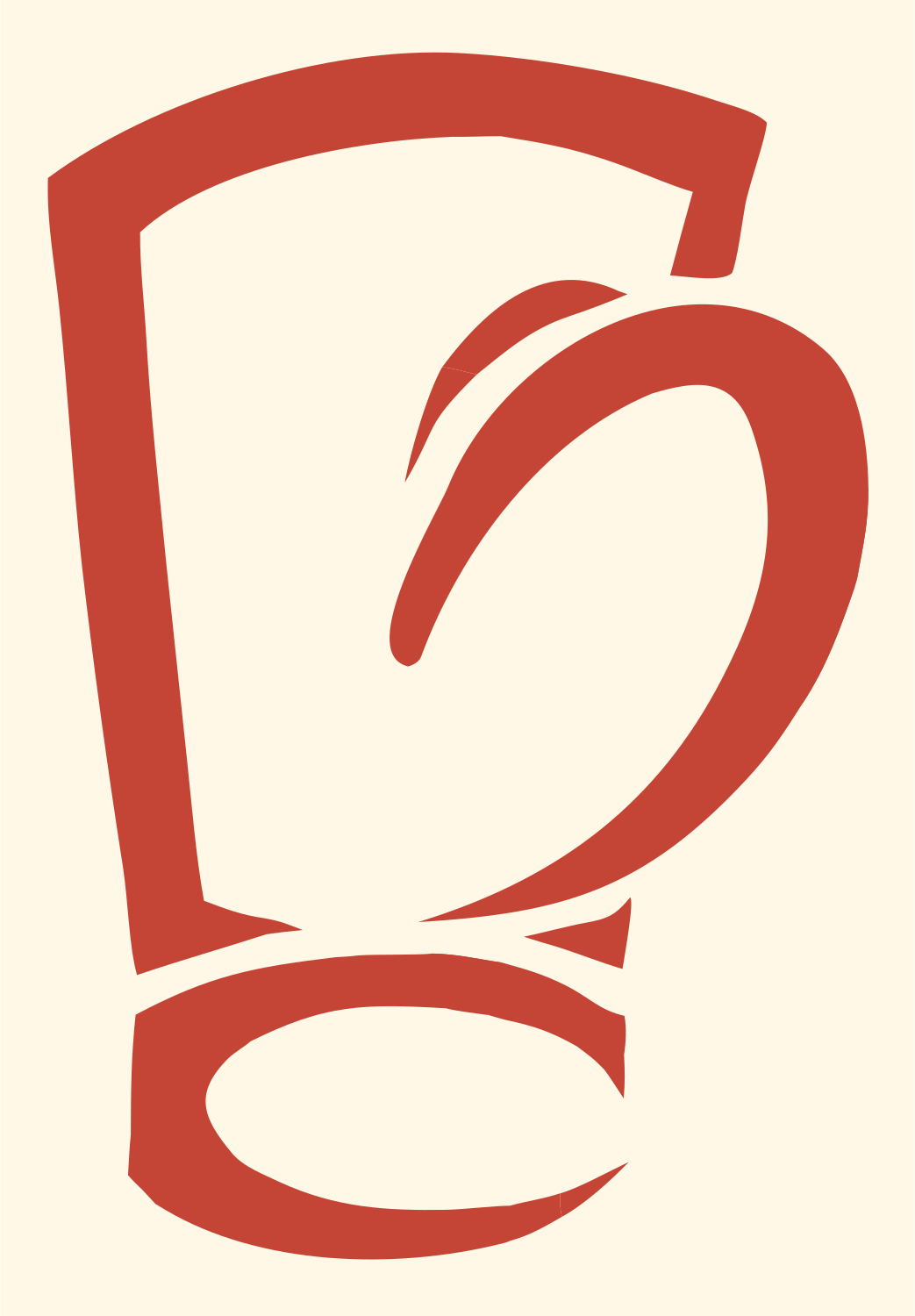 Sketched Boxing Glove Logo #fff8e7/#c44536