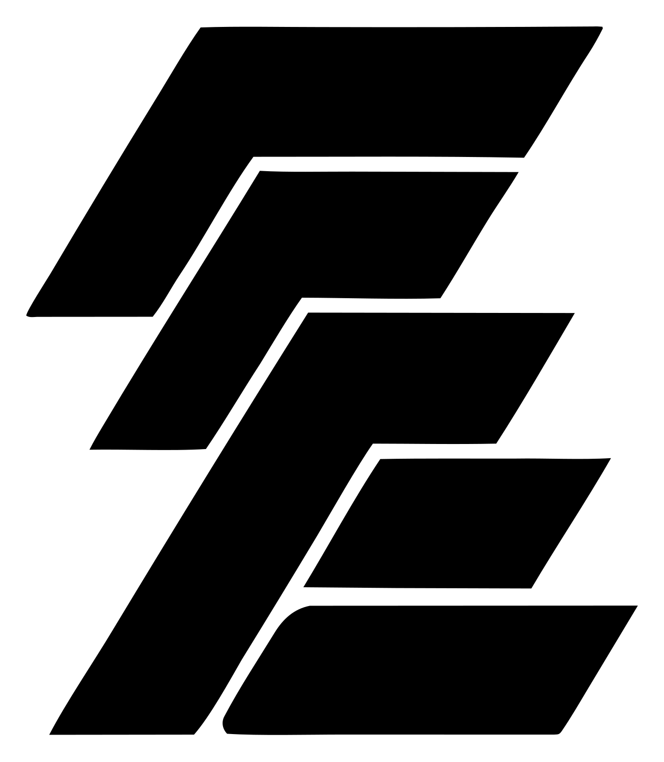 Layered Overlap Hockey Stick Logo #ffffff/#000000