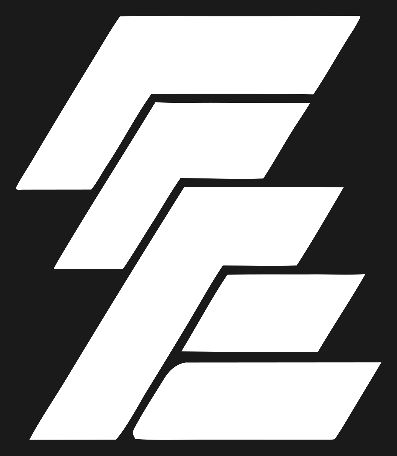 Layered Overlap Hockey Stick Logo #1a1a1a/#ffffff