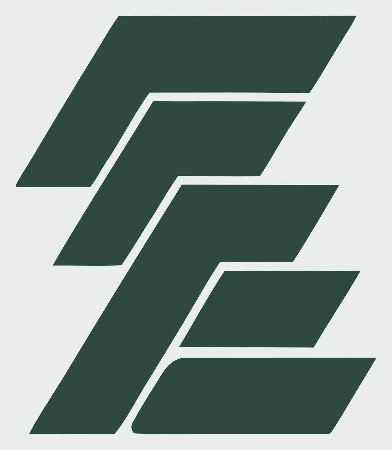 Layered Overlap Hockey Stick Logo #e8efe9/#2d4a3e