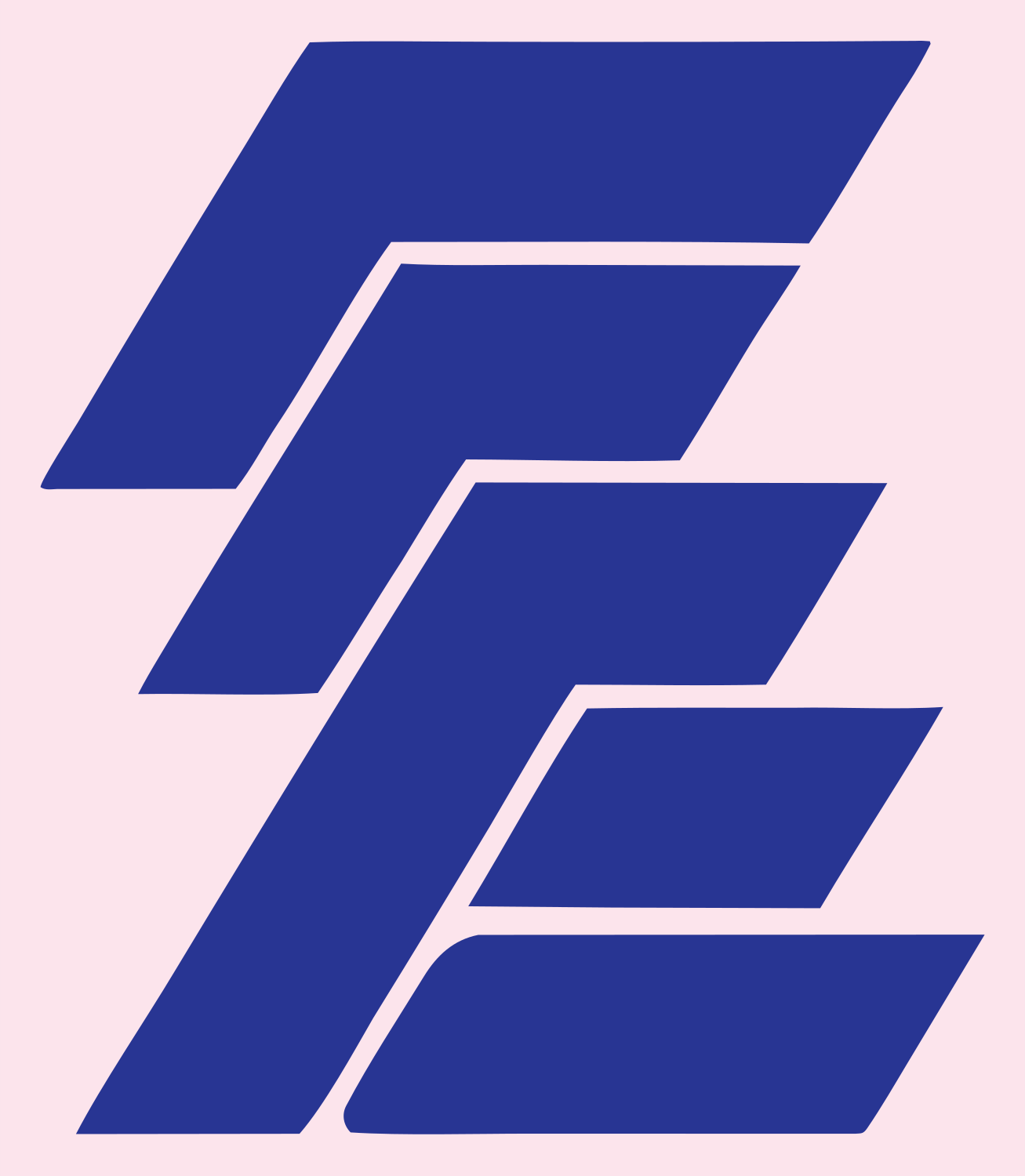 Layered Overlap Hockey Stick Logo #fce4ec/#283593