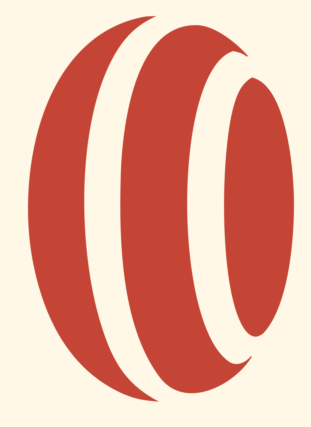 Golf Ball Striped Logo #fff8e7/#c44536