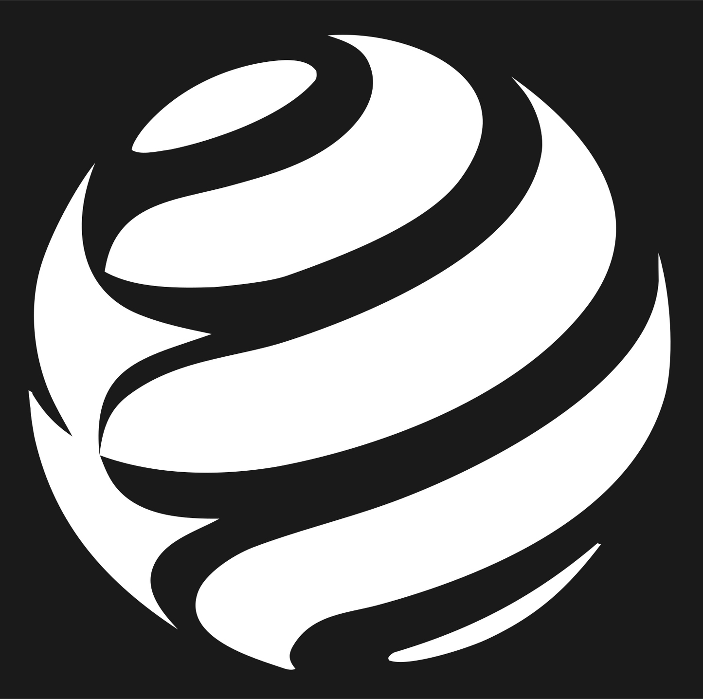 Swirling Golf Ball Logo #1a1a1a/#ffffff