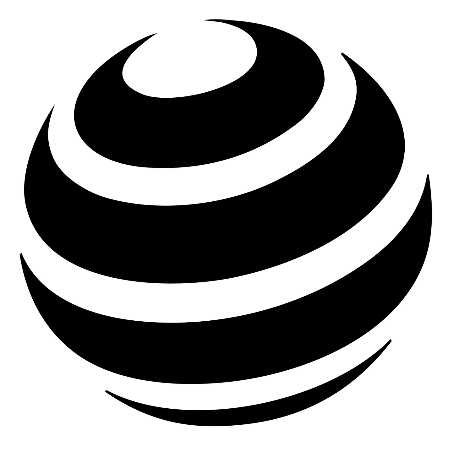 Banded Sphere Globe Logo #ffffff/#000000