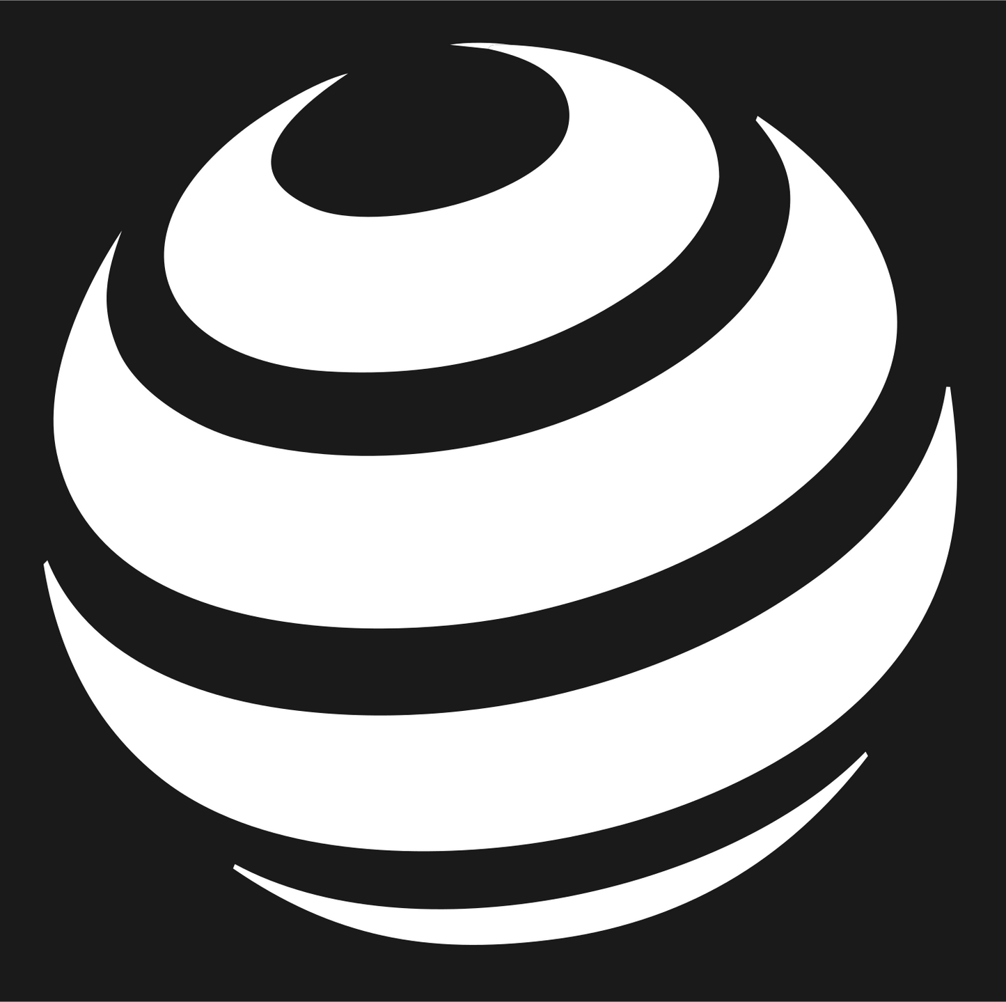 Banded Sphere Globe Logo #1a1a1a/#ffffff