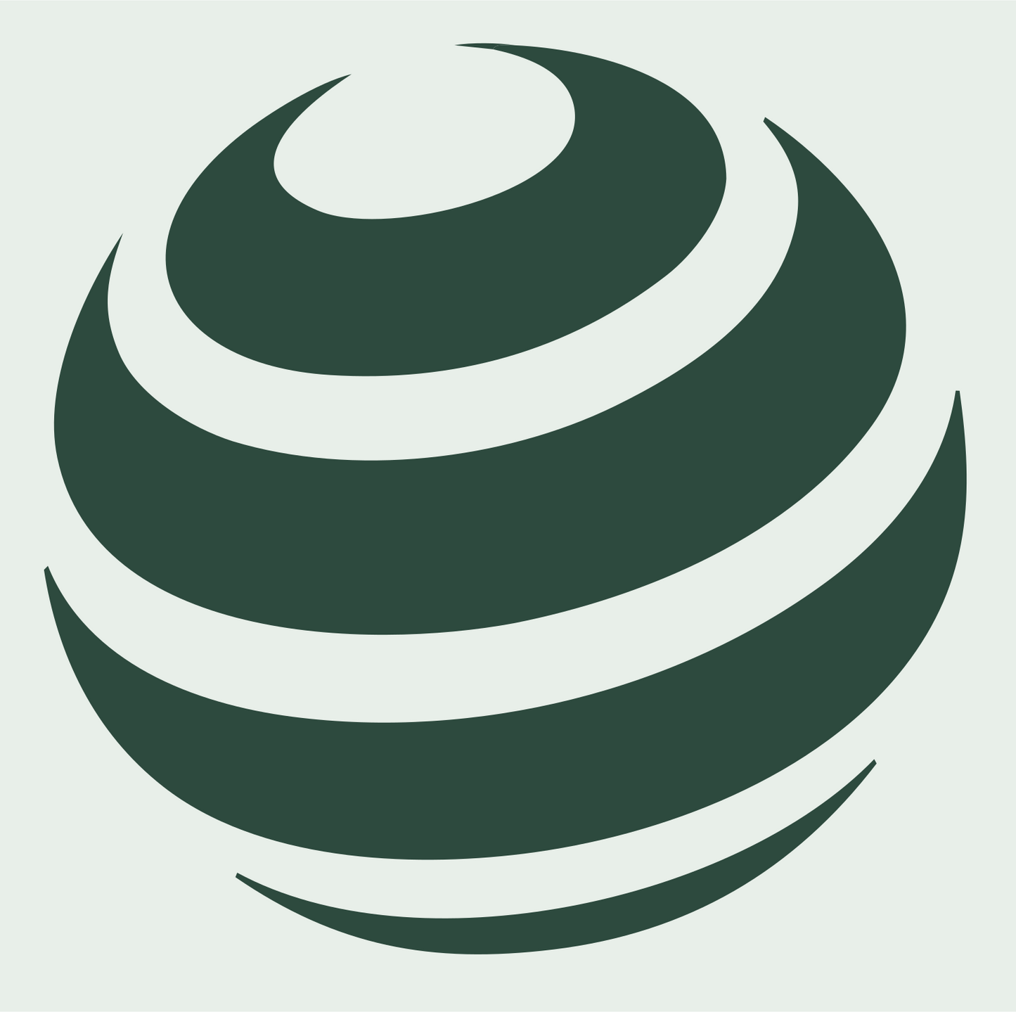 Banded Sphere Globe Logo #e8efe9/#2d4a3e