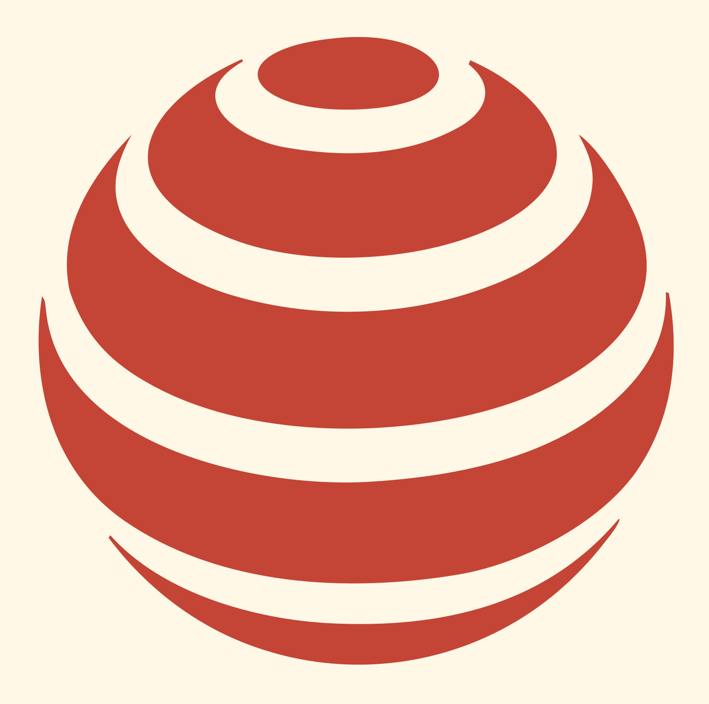 Layered Golf Ball Logo #fff8e7/#c44536
