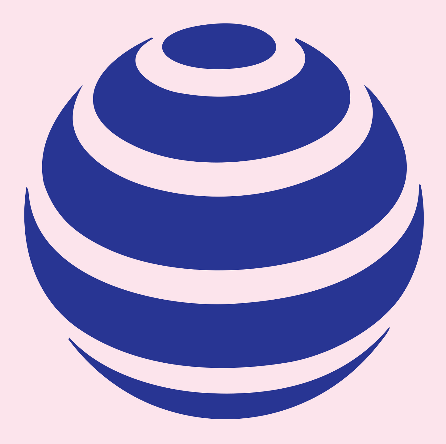 Layered Golf Ball Logo #fce4ec/#283593