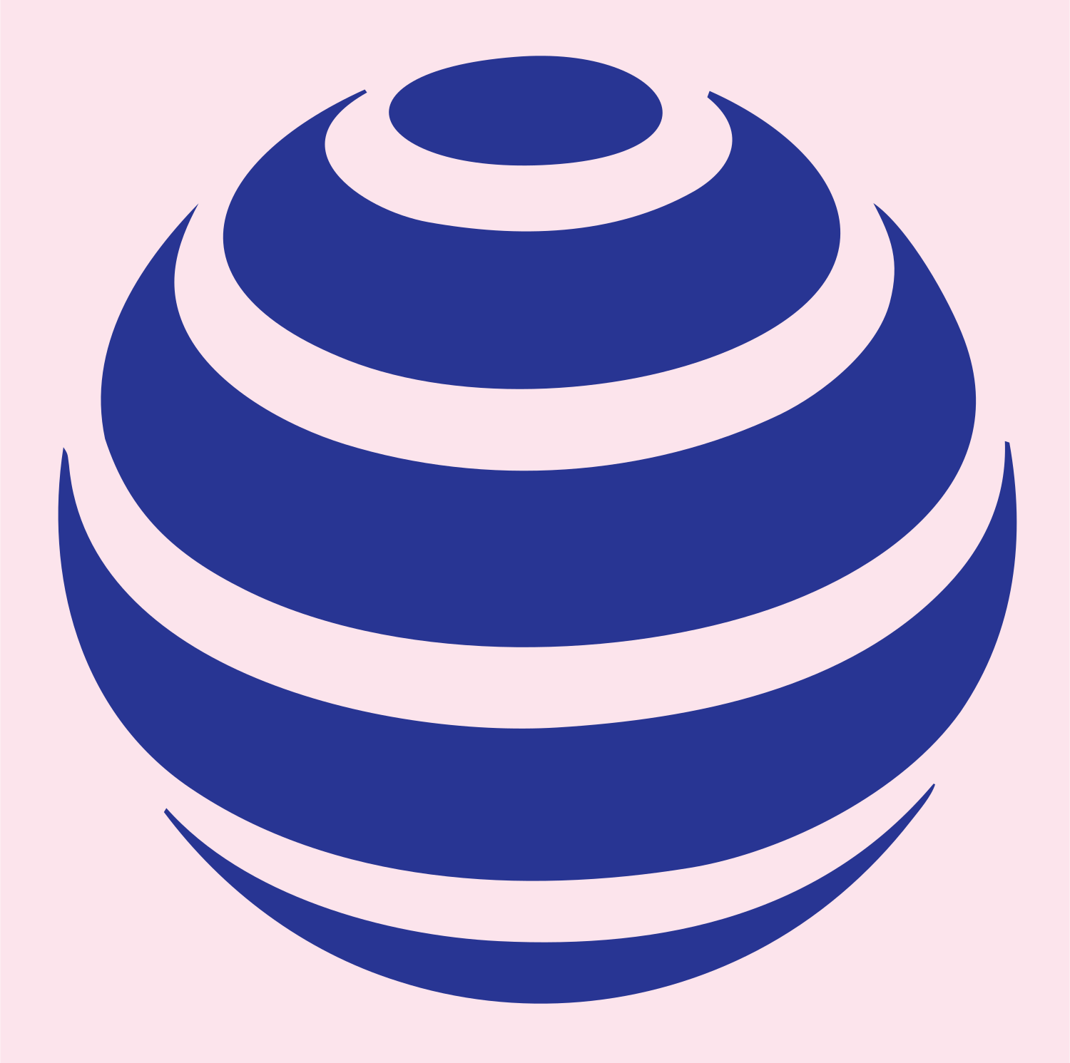 Layered Golf Ball Logo #fce4ec/#283593
