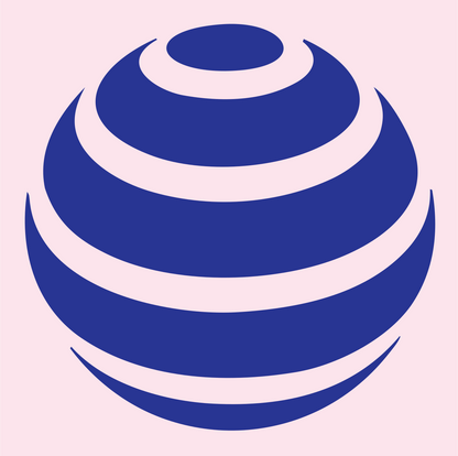 Layered Golf Ball Logo #fce4ec/#283593