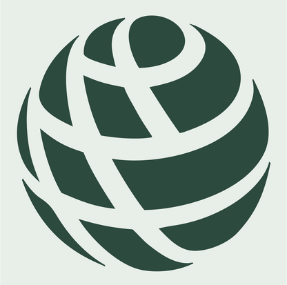 Globe Grid Golf Ball Logo #e8efe9/#2d4a3e